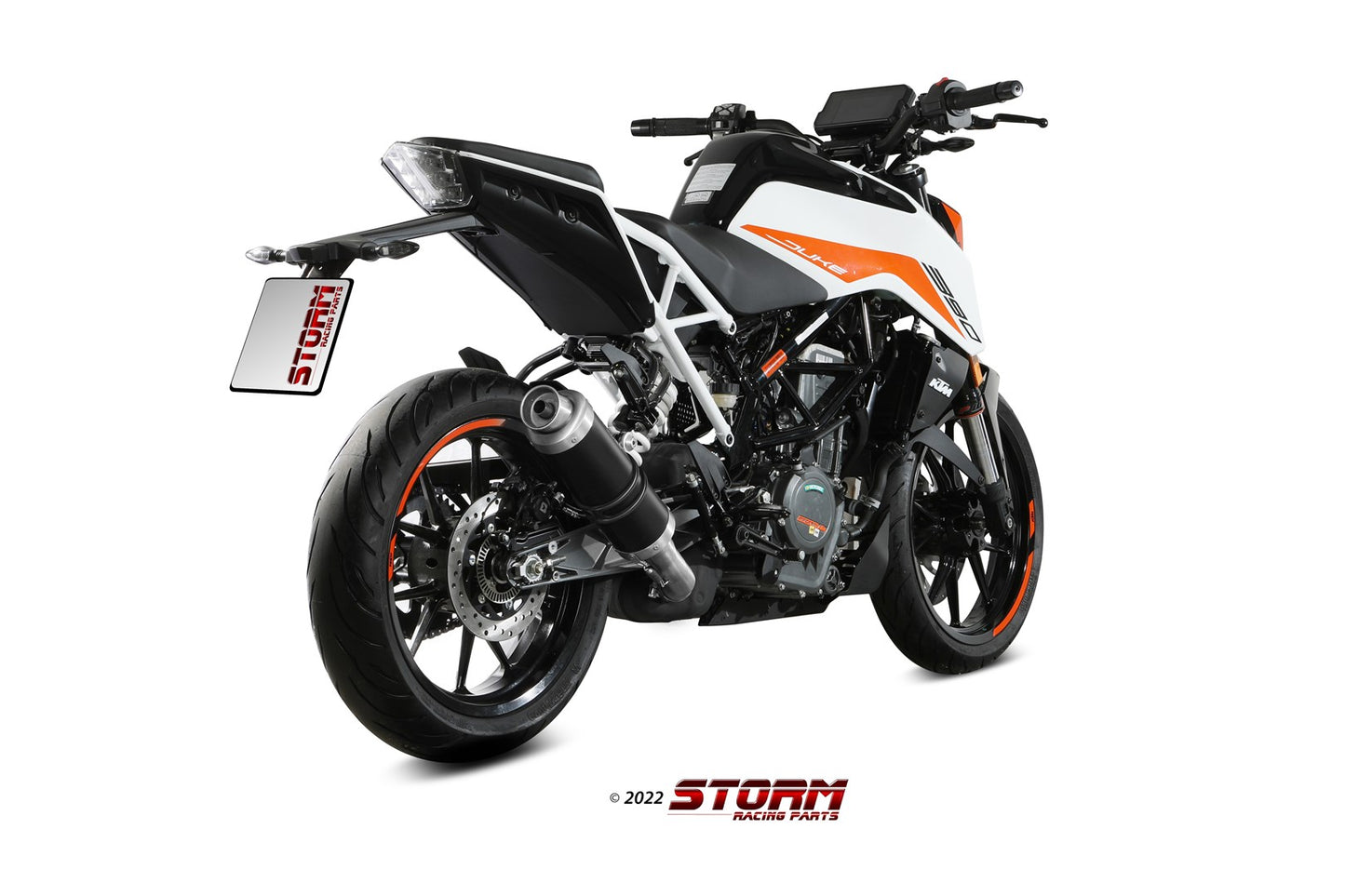 STORM GP Auspuff schwarz passend für KTM Duke 125 21-