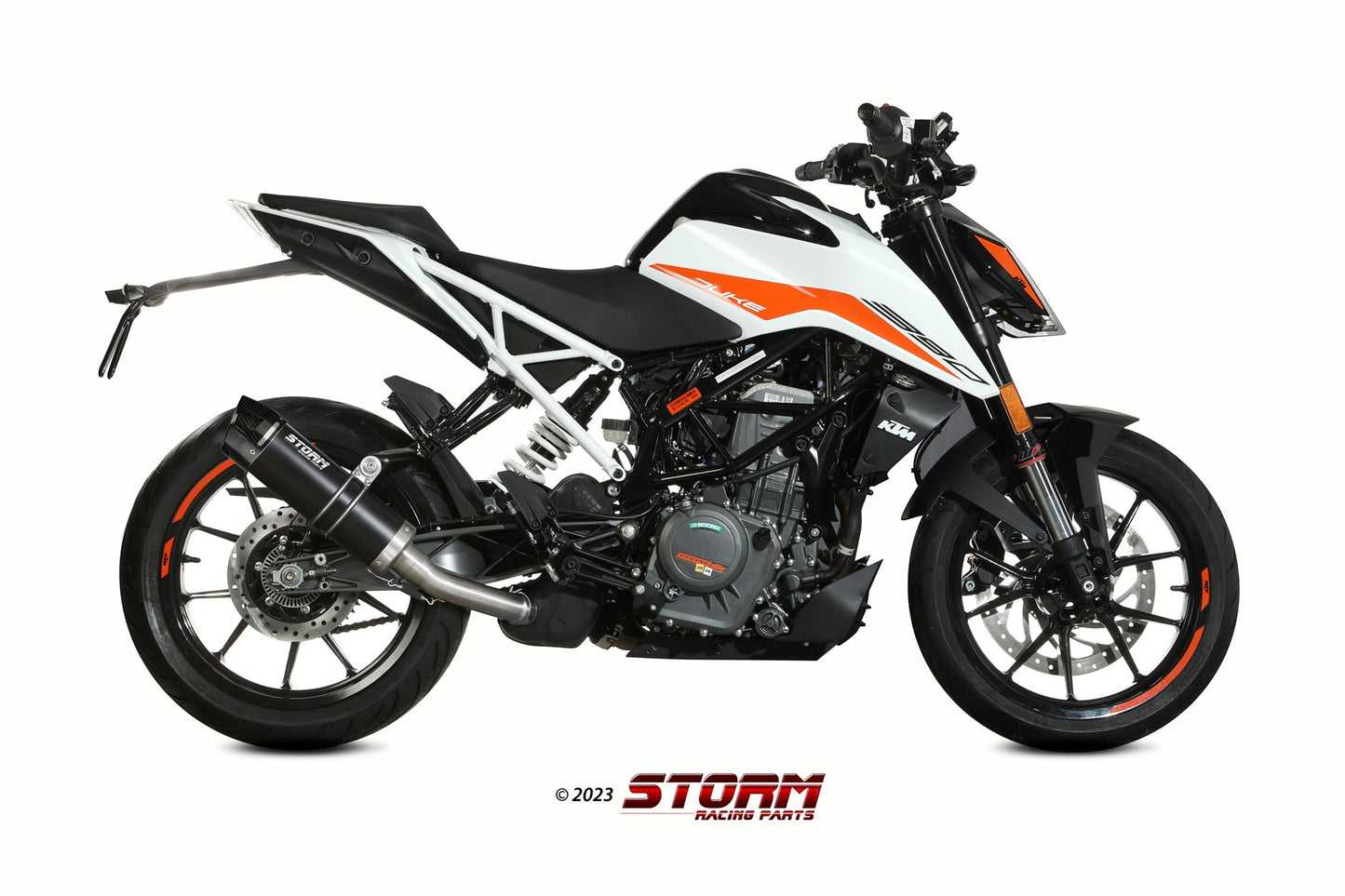 STORM GP-C Auspuff schwarz passend für KTM 125 DUKE 2021-2023
