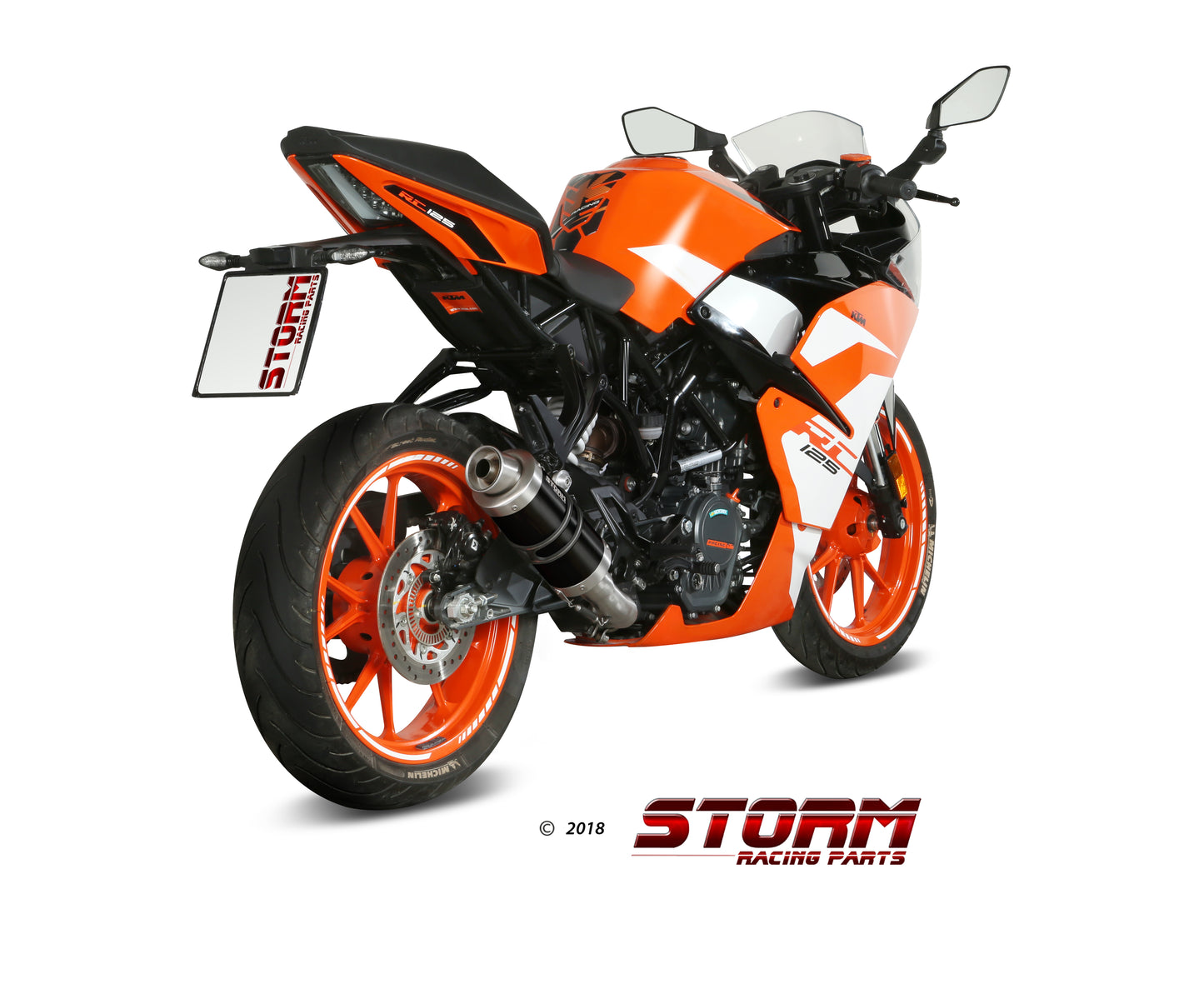STORM GP Auspuff schwarz passend für KTM Duke 125 2017-2021