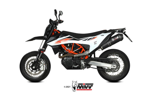 MIVV Oval Auspuff Edelstahl Schwarz passend für KTM 690 SMC R 2019-2024