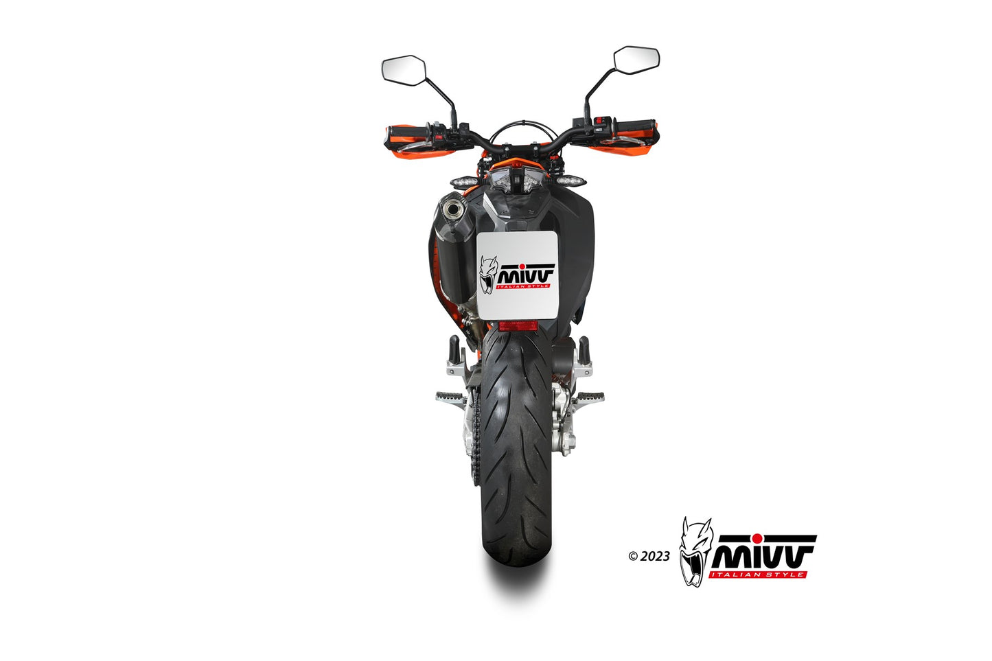 MIVV STR1 Auspuff Edelstahl schwarz passend für KTM 690 SMC R 2021-2024