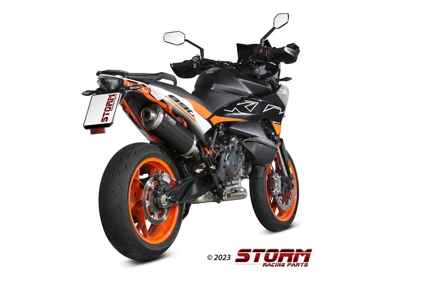 STORM OVAL Auspuff schwarz passend für KTM 890 SMT 2023-2026