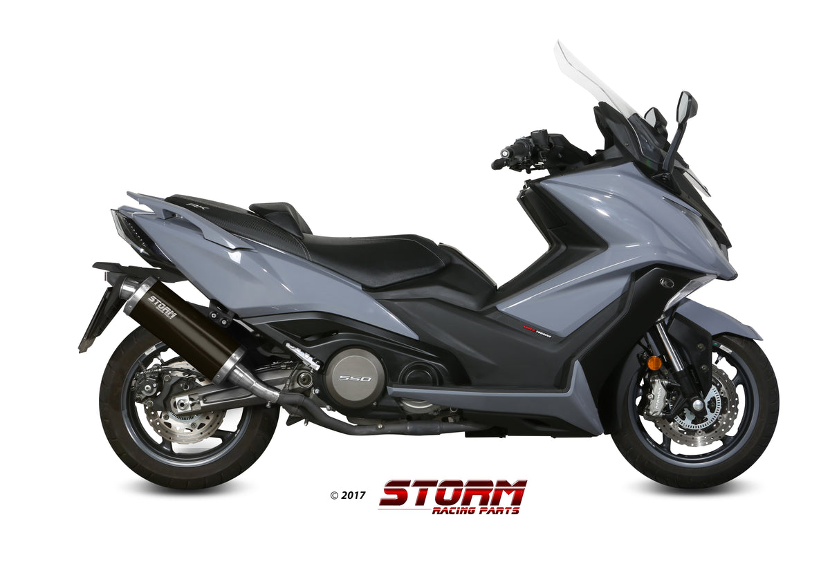 STORM OVAL Auspuff schwarz passend für Kymco AK 550 2017-2020