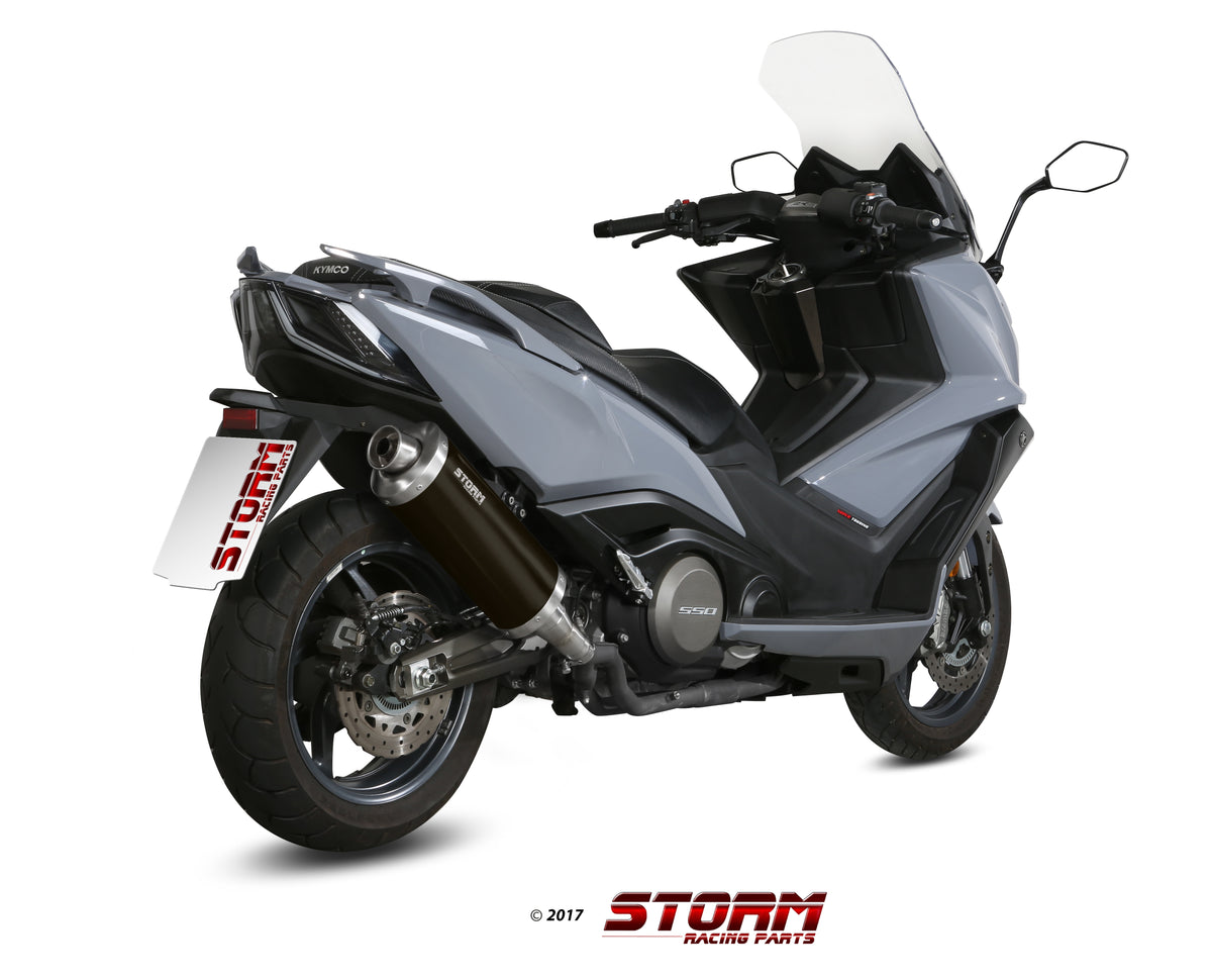 STORM OVAL Auspuff schwarz passend für Kymco AK 550 2017-2020