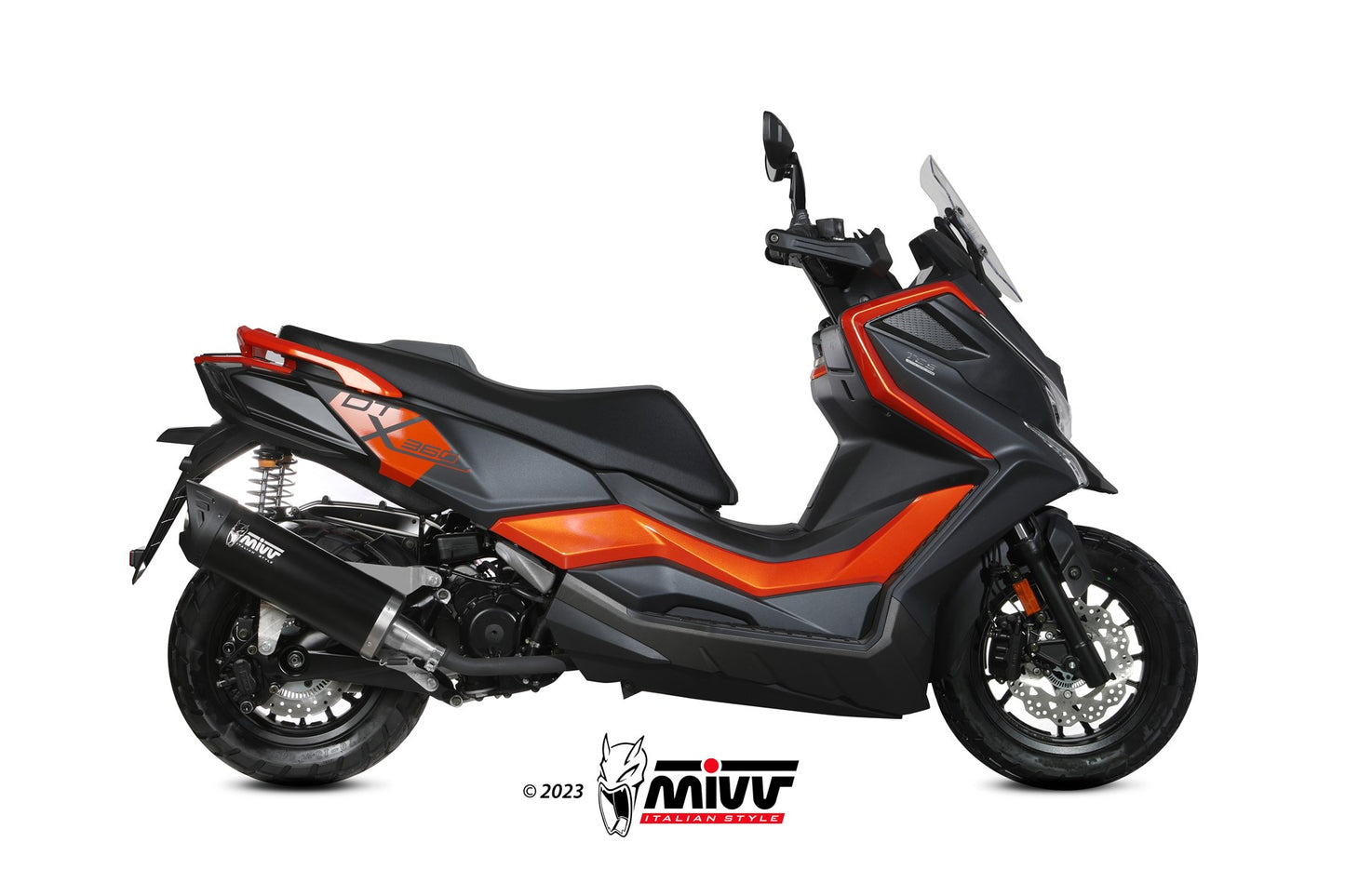 MIVV MOVER Auspuff Edelstahl schwarz passend für KYMCO DTX 360 350 2023-2024