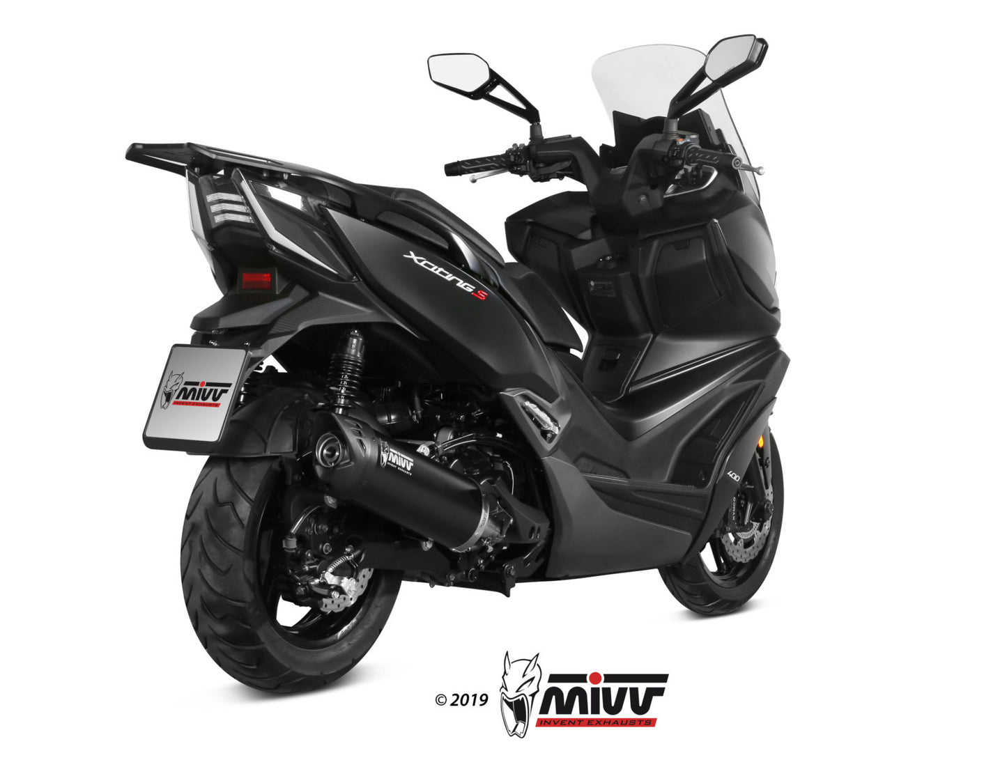 MIVV MOVER Auspuff schwarz mit Kat passend für KYMCO XCITING 400i S 2019-2020