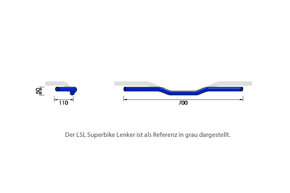 CLUBMAN 1 Zoll Lenker AS1.4LL matt silber - Kama Bike Parts