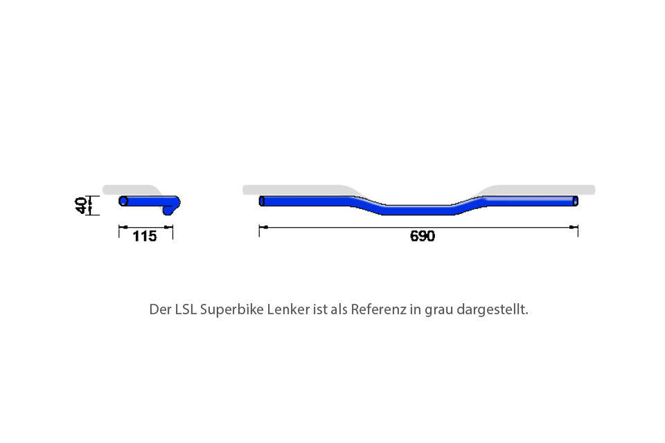 CLUBMAN Lenker Speed Bar LS1/22,0mm schwarz - Kama Bike Parts