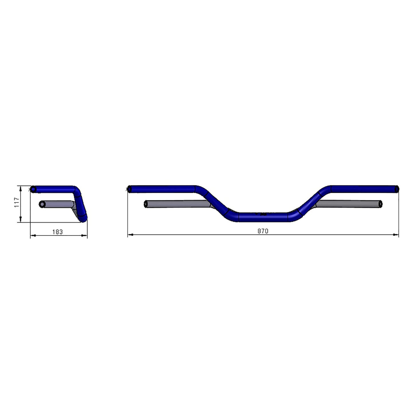 LSL X-Bar X14 Flat Track silber perlgestrahlt - Kama Bike Parts