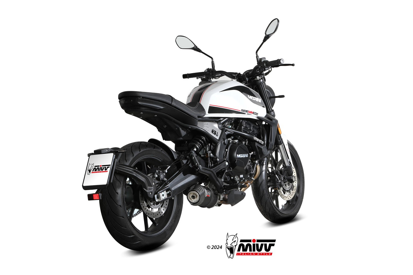 MIVV Oval Auspuff Schwarz passend für MOTO MORINI SEIEMMEZZO STR 2022-2024