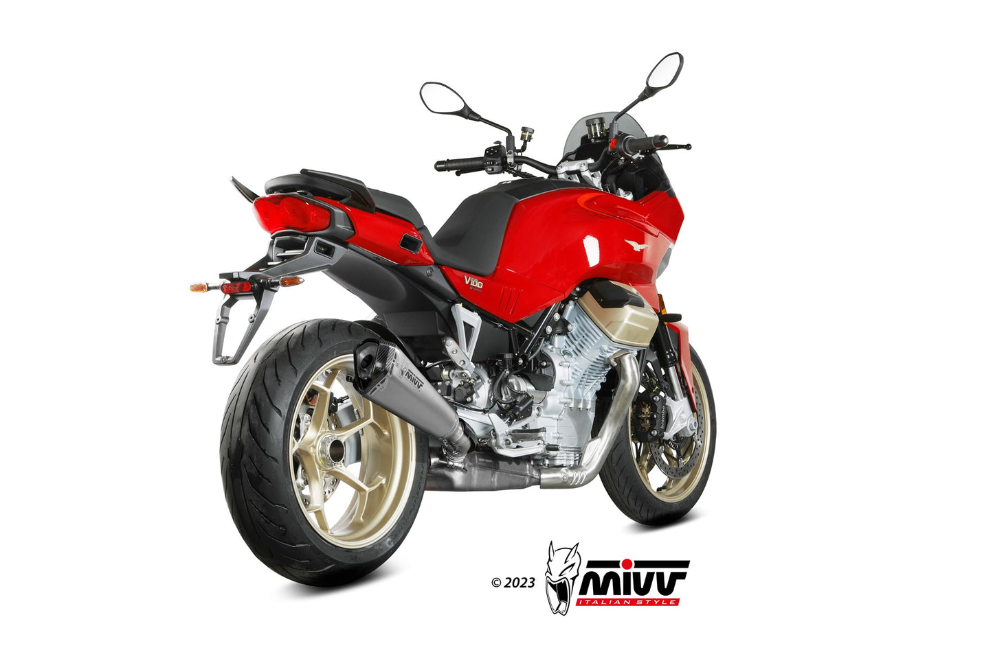 MIVV Delta Race Auspuff Edelstahl passend für MOTO GUZZI V100 MANDELLO 2022-2024