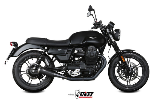 MIVV Ghibli Auspuff schwarz inkl. Kat passend für Moto Guzzi V7 III 2017-2020