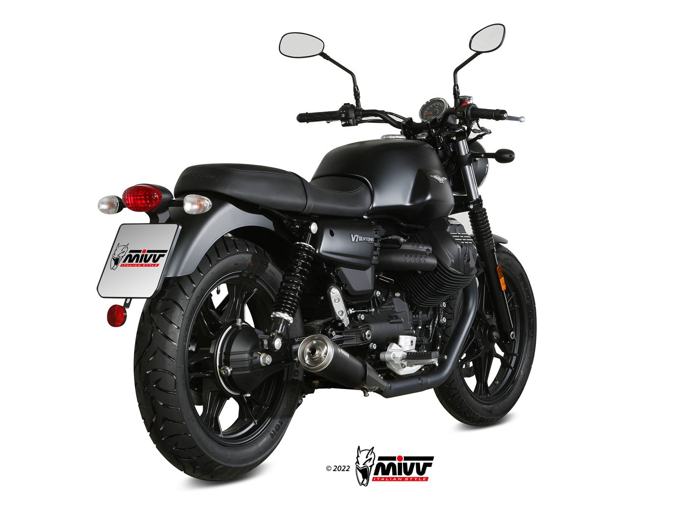 MIVV Ghibli Auspuff schwarz inkl. Kat passend für Moto Guzzi V7 III 2017-2020