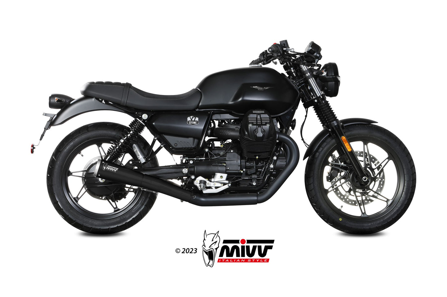 MIVV HR-1 Auspuff schwarz passend für MOTO GUZZI V7 STONE 2021-2024