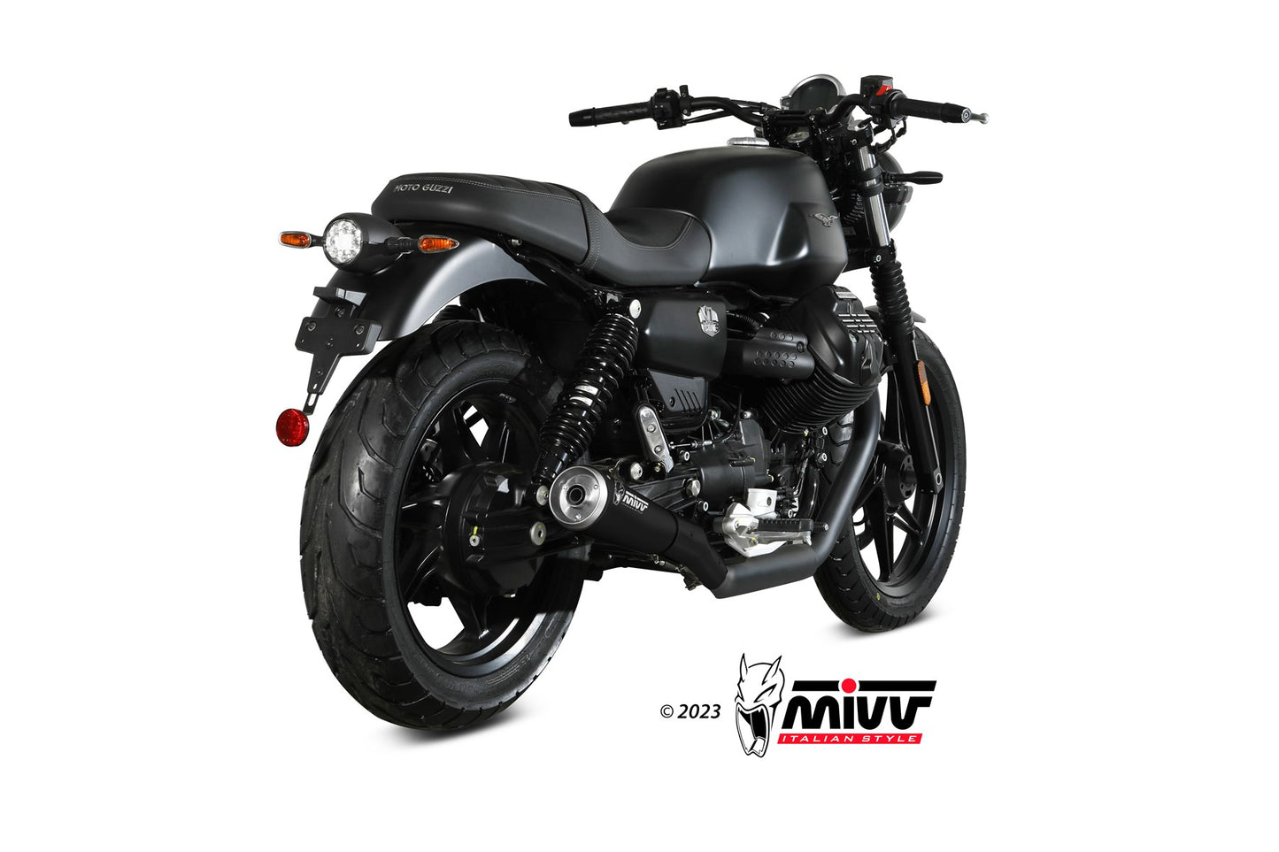 MIVV HR-1 Auspuff schwarz passend für MOTO GUZZI V7 STONE 2021-2024