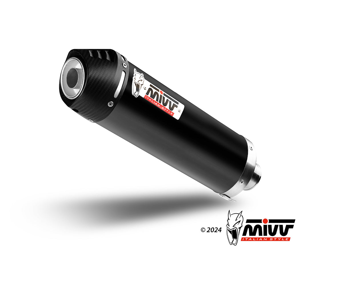 MIVV Oval Auspuff Komplettanlage Schwarz passend für YAMAHA T-MAX 560 2022-2024