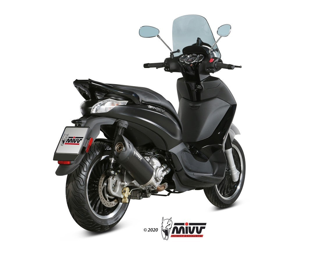 MIVV MOVER Auspuff Edesltahl schwarz passend für PIAGGIO BEVERLY 300 2010-2020