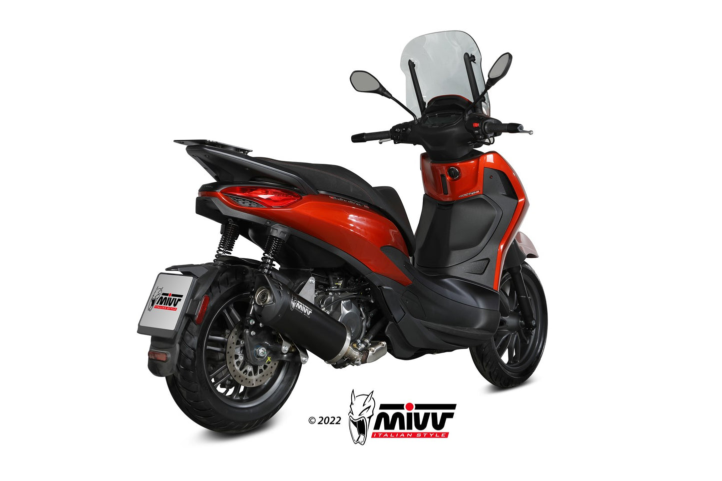 MIVV MOVER Auspuff schwarz passend für PIAGGIO BEVERLY 400 2021-2024