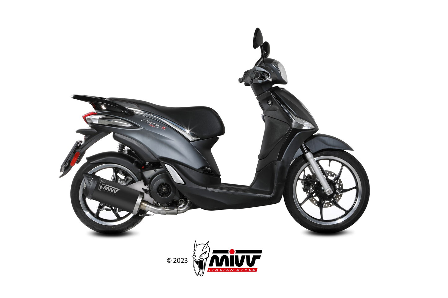 MIVV MOVER Auspuff schwarz passend für PIAGGIO LIBERTY 125 2019-2023