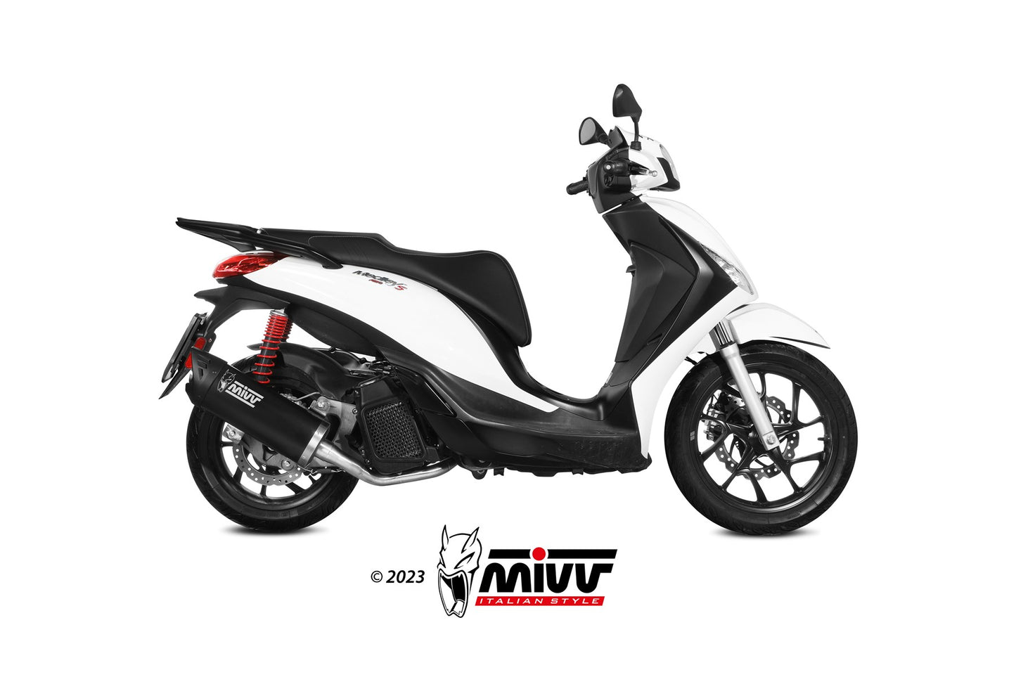 MIVV MOVER Auspuff schwarz passend für PIAGGIO MEDLEY 125 S 2021-2024