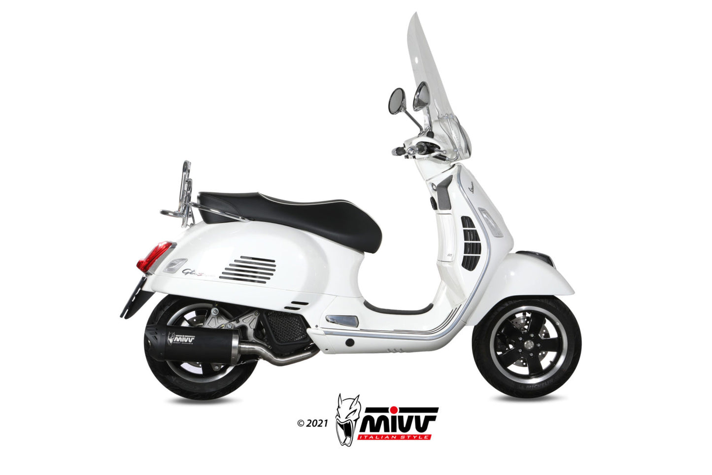MIVV MOVER Auspuff Komplettanlage passend für Piaggio Vespa GTS 125 2017-2018
