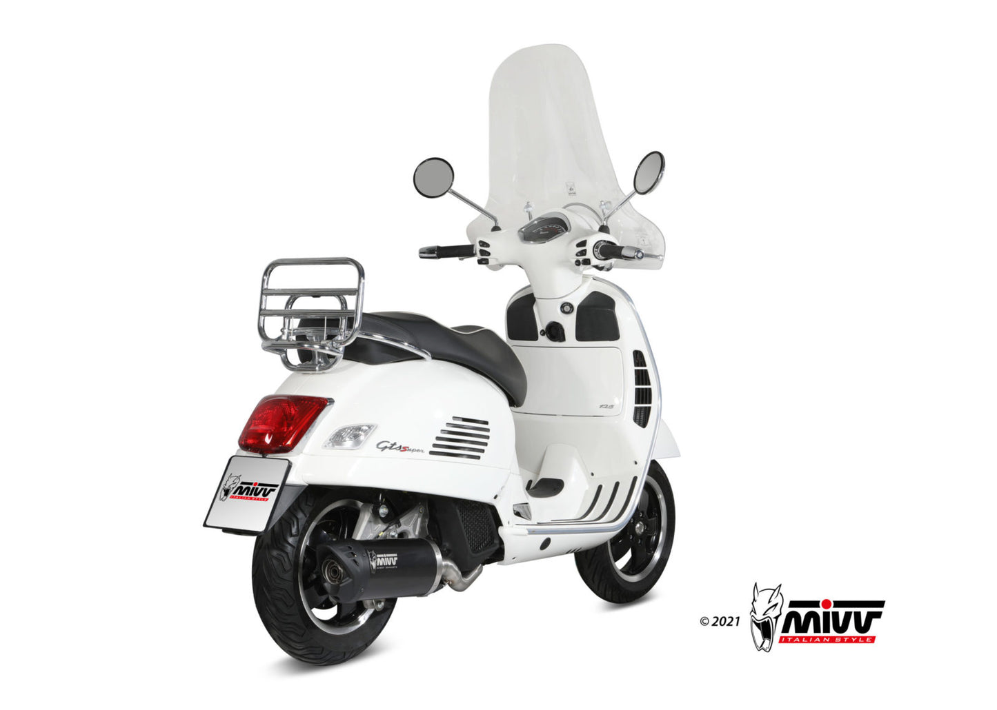MIVV MOVER Auspuff Komplettanlage passend für Piaggio Vespa GTS 125 2017-2018
