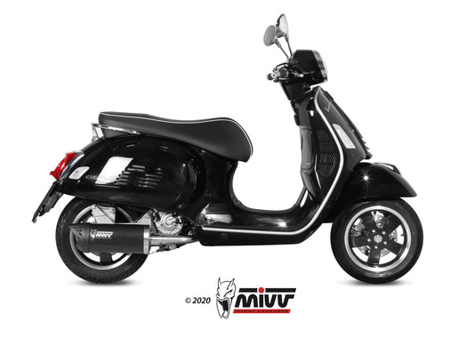 MIVV MOVER Auspuff Edesltahl schwarz passend für PIAGGIO VESPA GTS 300 2008-2020