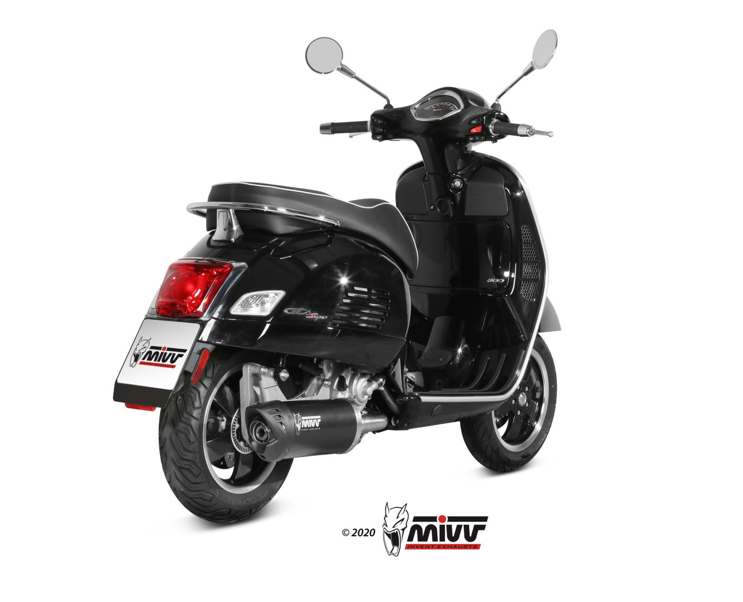 MIVV MOVER Auspuff Edesltahl schwarz passend für PIAGGIO VESPA GTS 300 2008-2020