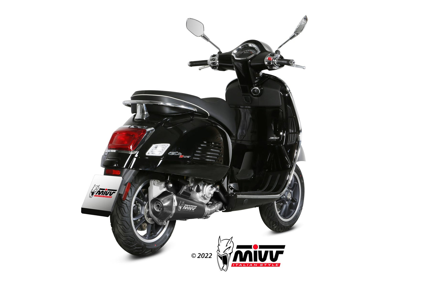 MIVV DELTA RACE Auspuff schwarz passend für PIAGGIO VESPA GTS 300 2021-2024