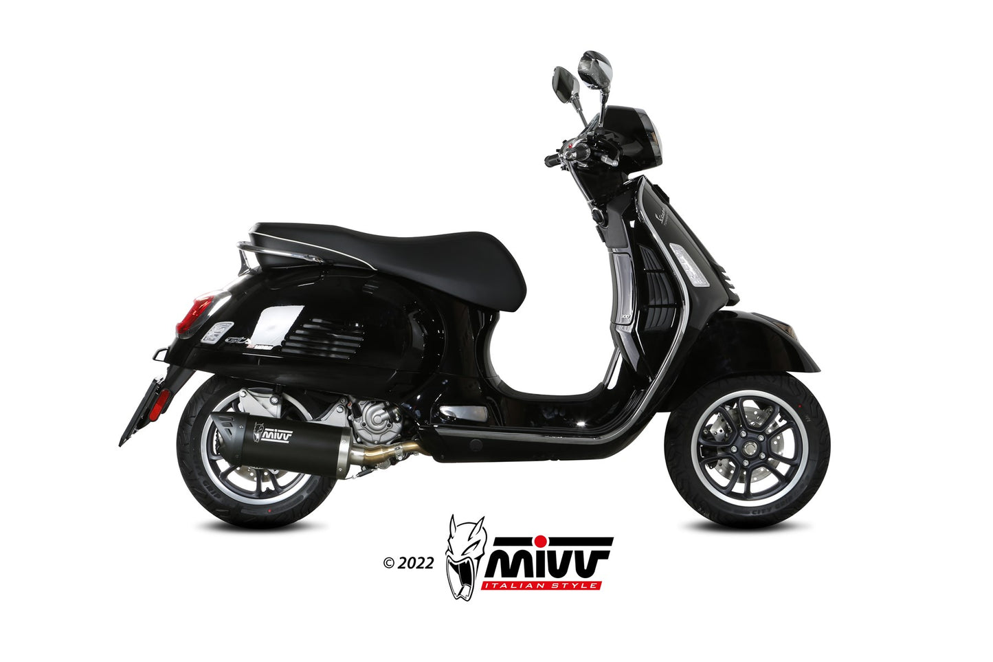 MIVV MOVER Auspuff Edelstahl schwarz passend für PIAGGIO VESPA GTV 300 2023-2024