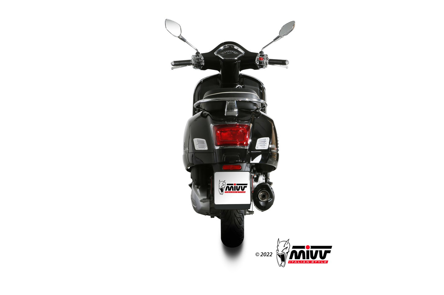 MIVV MOVER Auspuff Edelstahl schwarz passend für PIAGGIO VESPA GTV 300 2023-2024