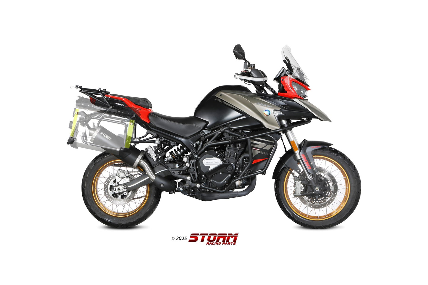 STORM Oval Auspuff Schwarz passend für QJ MOTOR SRT 800 S / X / SX 2024-2024