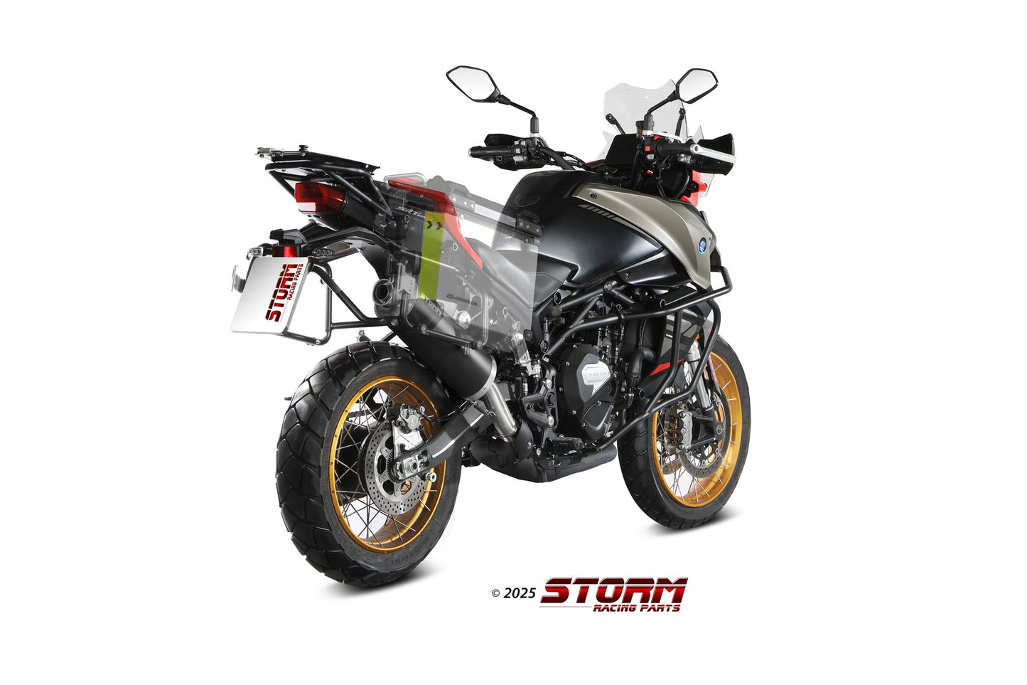 STORM Oval Auspuff Schwarz passend für QJ MOTOR SRT 800 S / X / SX 2024-2024