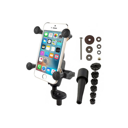 RAM Mounts Motorradhalterung mit X-Grip Universal Halteklammer für Smartphones - Lenkerkopf-Adapter - Kama Bike Parts