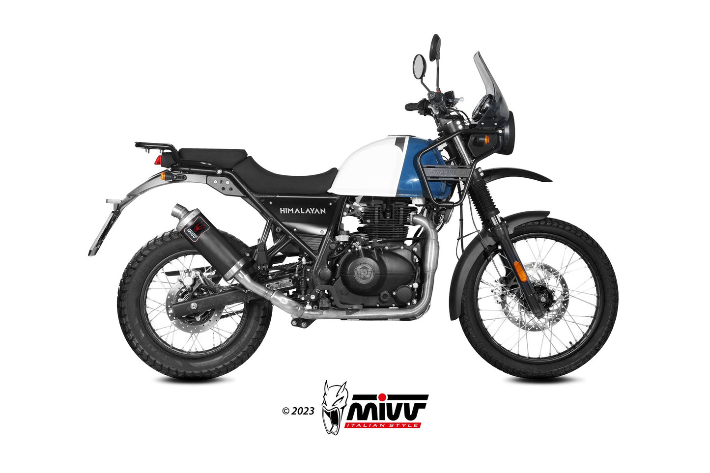 MIVV DAKAR Auspuff schwarz passend für ROYAL ENFIELD HIMALAYAN 411 2021-2023