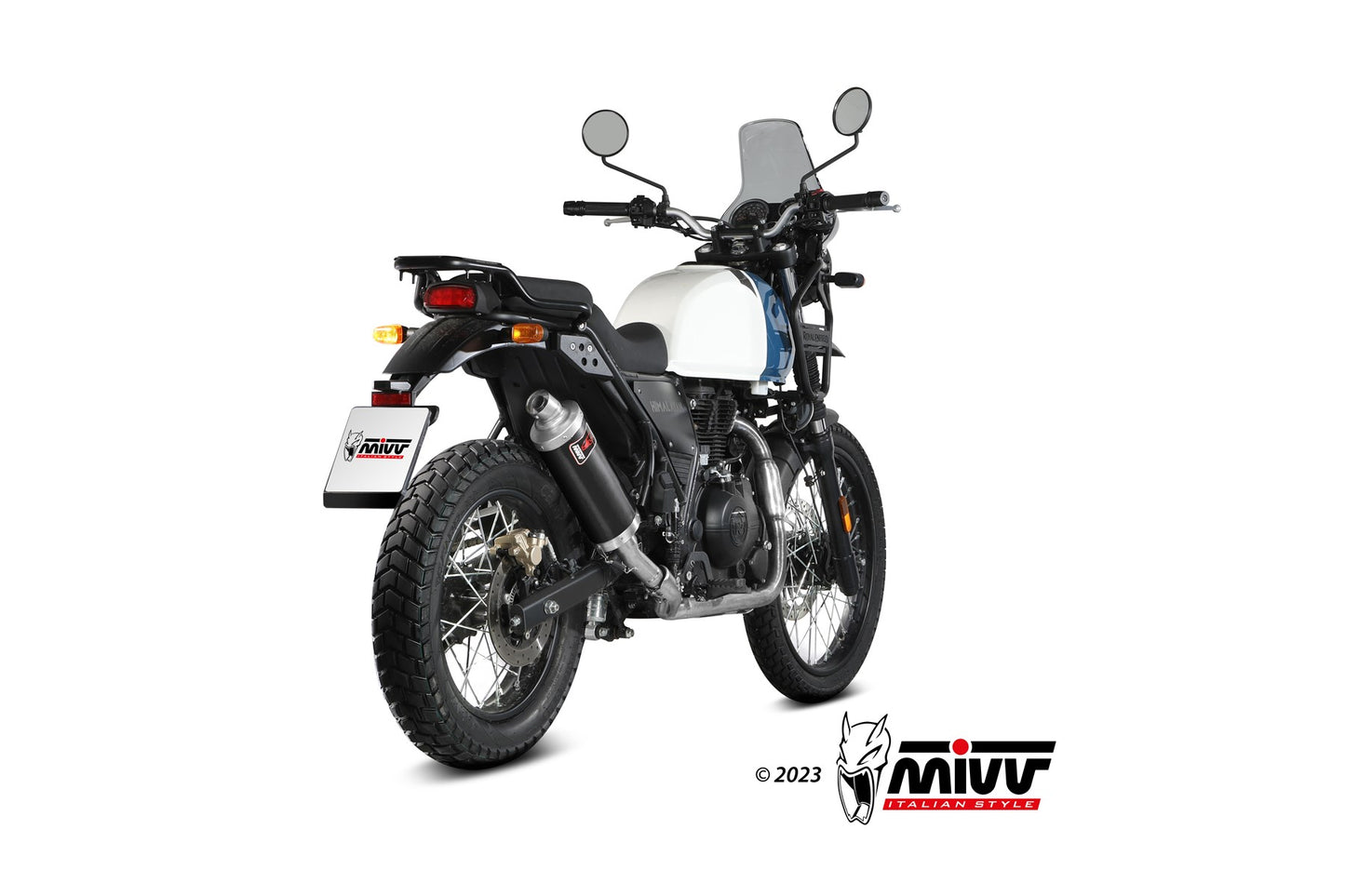 MIVV DAKAR Auspuff schwarz passend für ROYAL ENFIELD HIMALAYAN 411 2021-2023