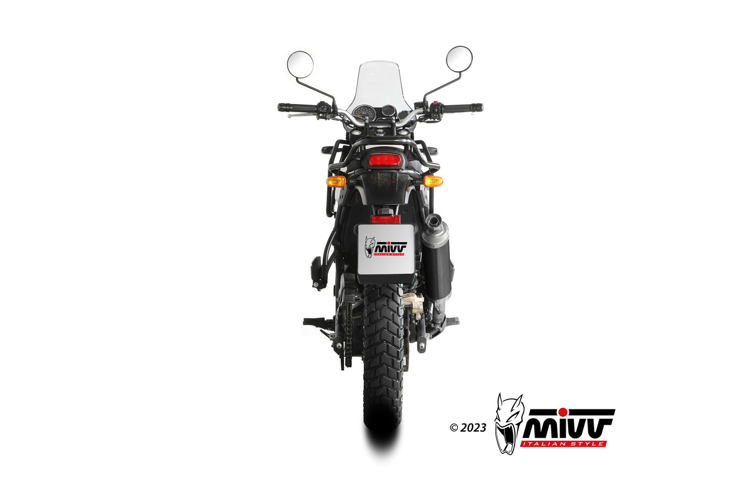 MIVV DAKAR Auspuff schwarz passend für ROYAL ENFIELD HIMALAYAN 411 2021-2023