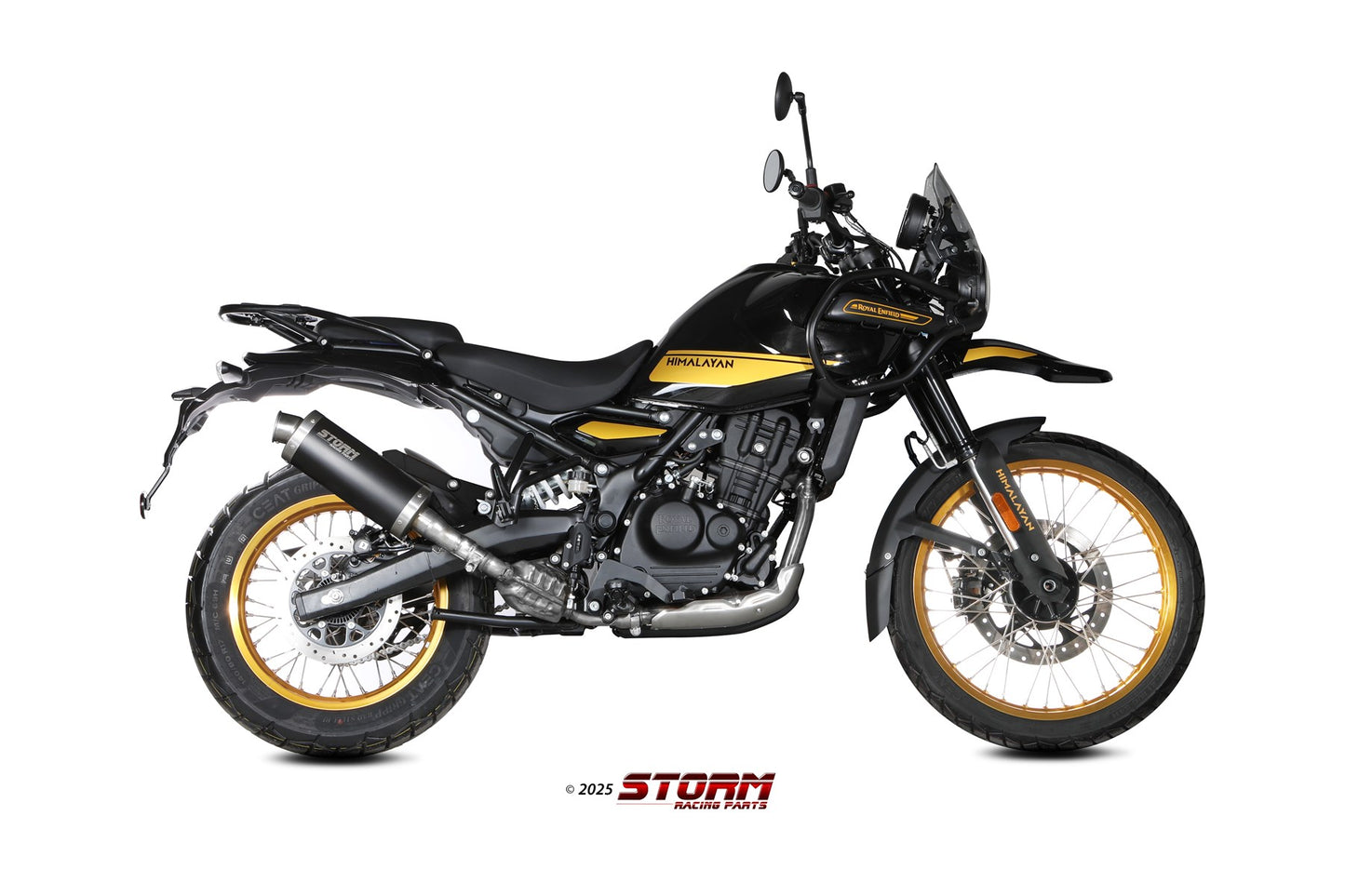 STORM Oval Auspuff Schwarz passend für ROYAL ENFIELD HIMALAYAN 2024-2024
