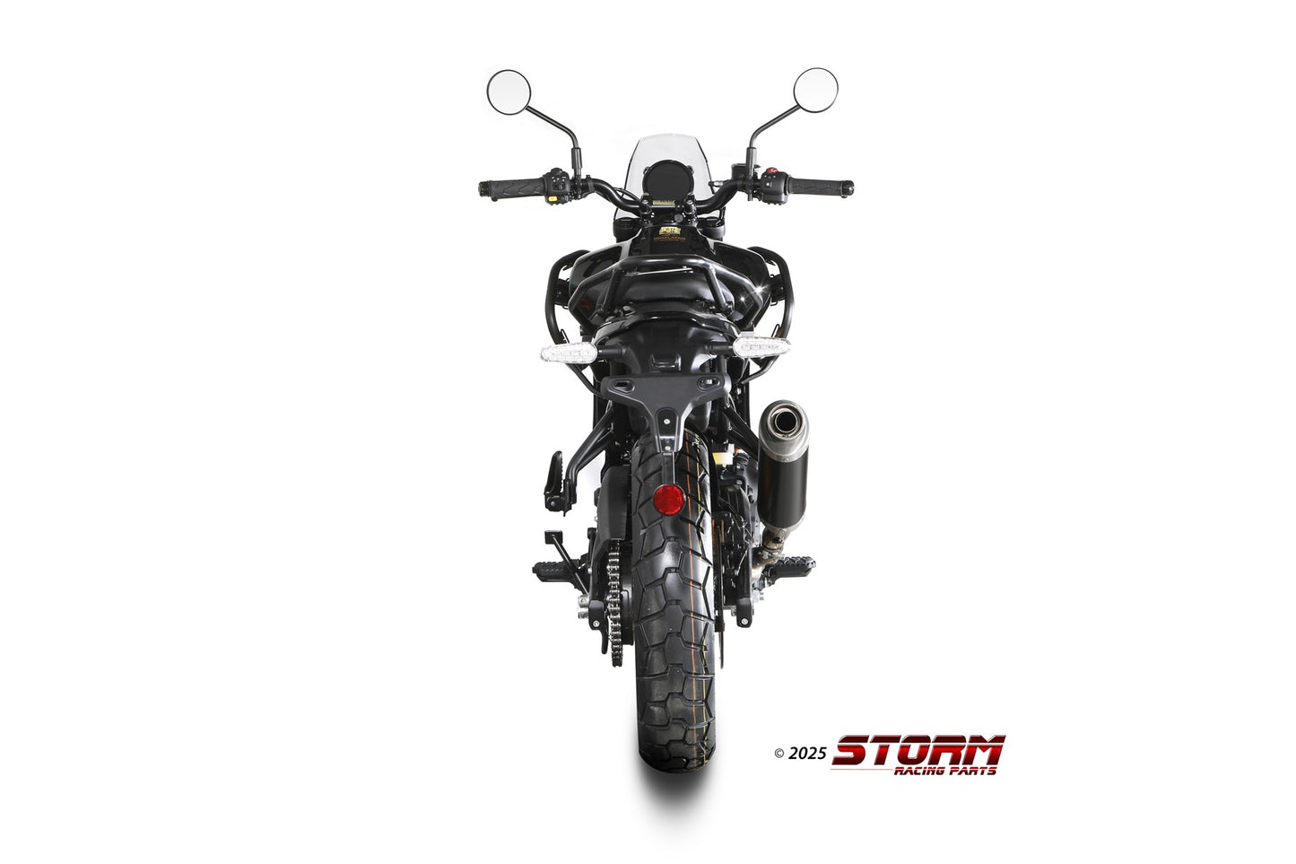 STORM Oval Auspuff Schwarz passend für ROYAL ENFIELD HIMALAYAN 2024-2024