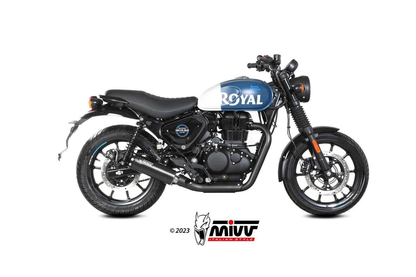 MIVV HR-1 Auspuff schwarz passend für ROYAL ENFIELD HNTR 350 2022-2024