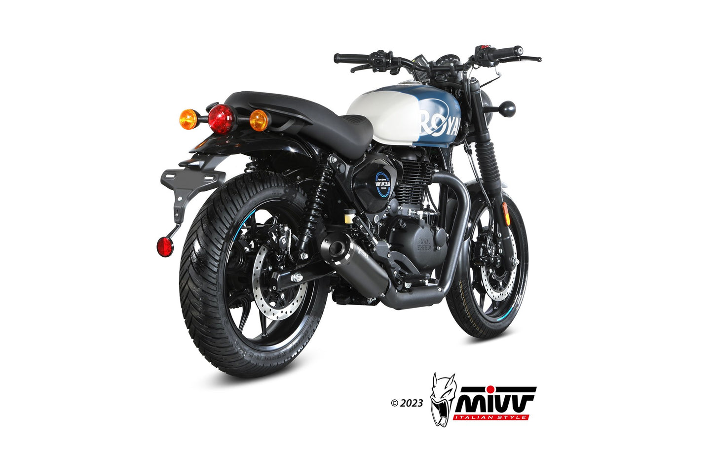 MIVV HR-1 Auspuff schwarz passend für ROYAL ENFIELD HNTR 350 2022-2024