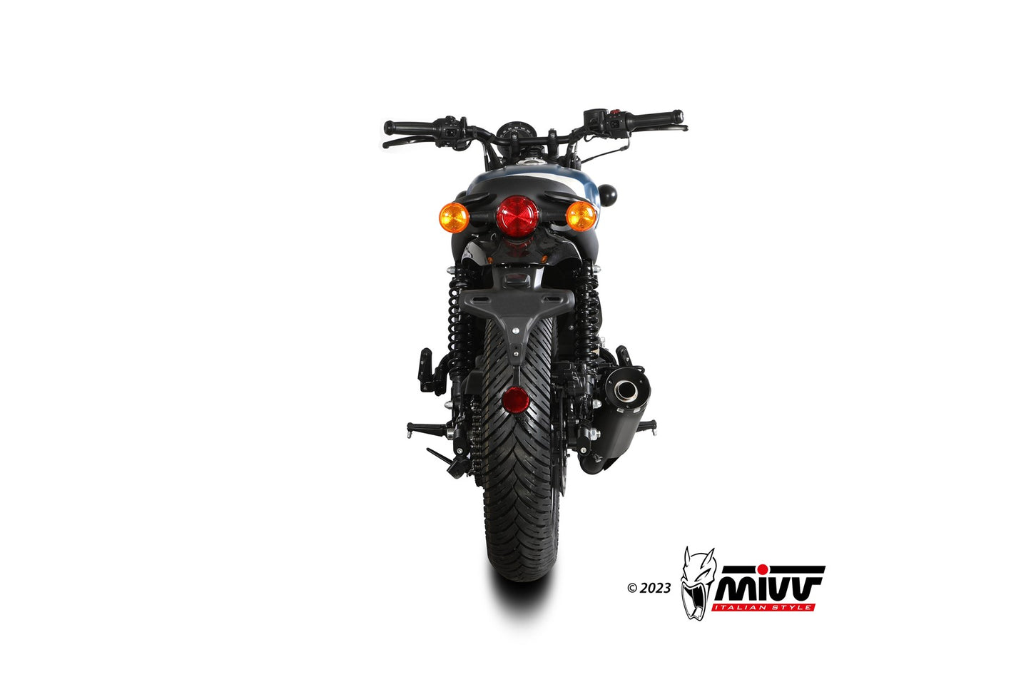 MIVV HR-1 Auspuff schwarz passend für ROYAL ENFIELD HNTR 350 2022-2024