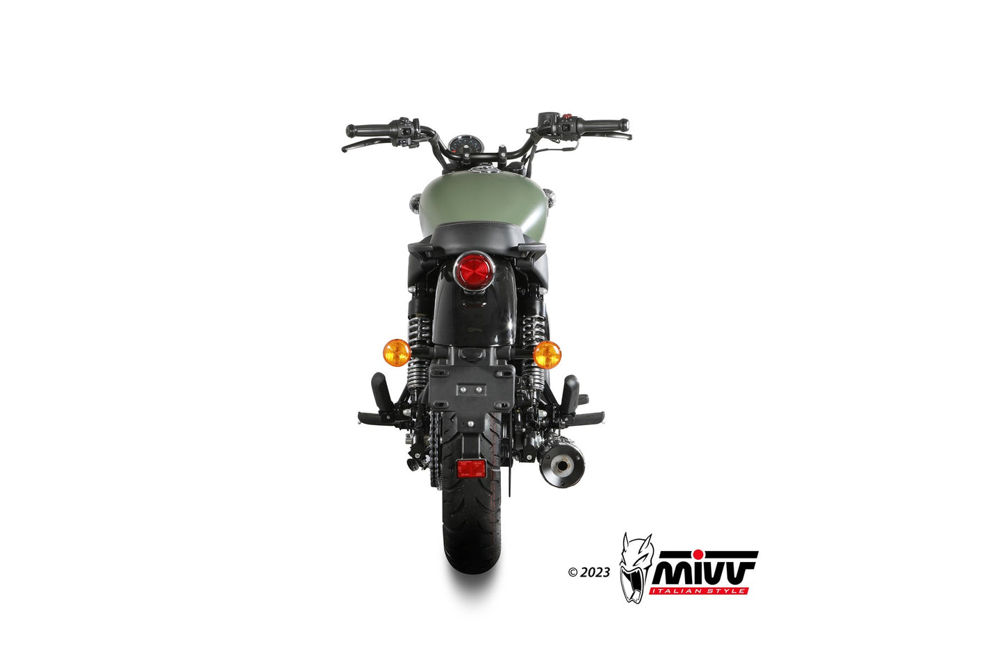 MIVV HR-1 Auspuff schwarz passend für ROYAL ENFIELD METEOR 350 2021-2024