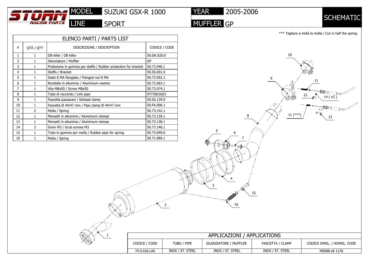 STORM GP Auspuff passend für Suzuki GSX-R 1000 2005-2006