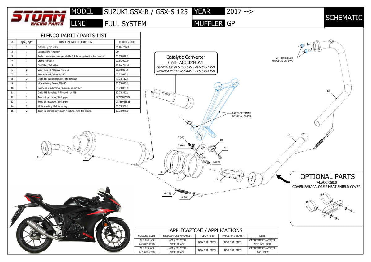 STORM GP Auspuff passend für SUZUKI GSX-S 125 2017-2020