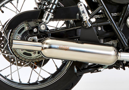 SHARK Retro Classic Auspuff Komplettanlage passend für Kawasaki W650 1999-2006 - Kama Bike Parts