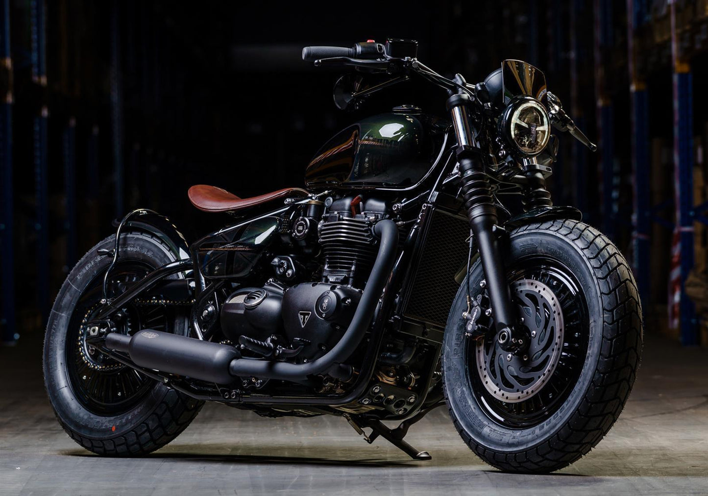 SHARK Retro Classic Auspuff passend für Triumph Bonneville Bobber 2017-2020 - Kama Bike Parts