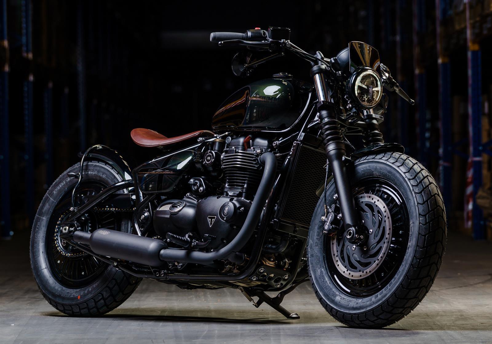 SHARK Retro Classic Auspuff passend für Triumph Bonneville Bobber 2017-2020 - Kama Bike Parts