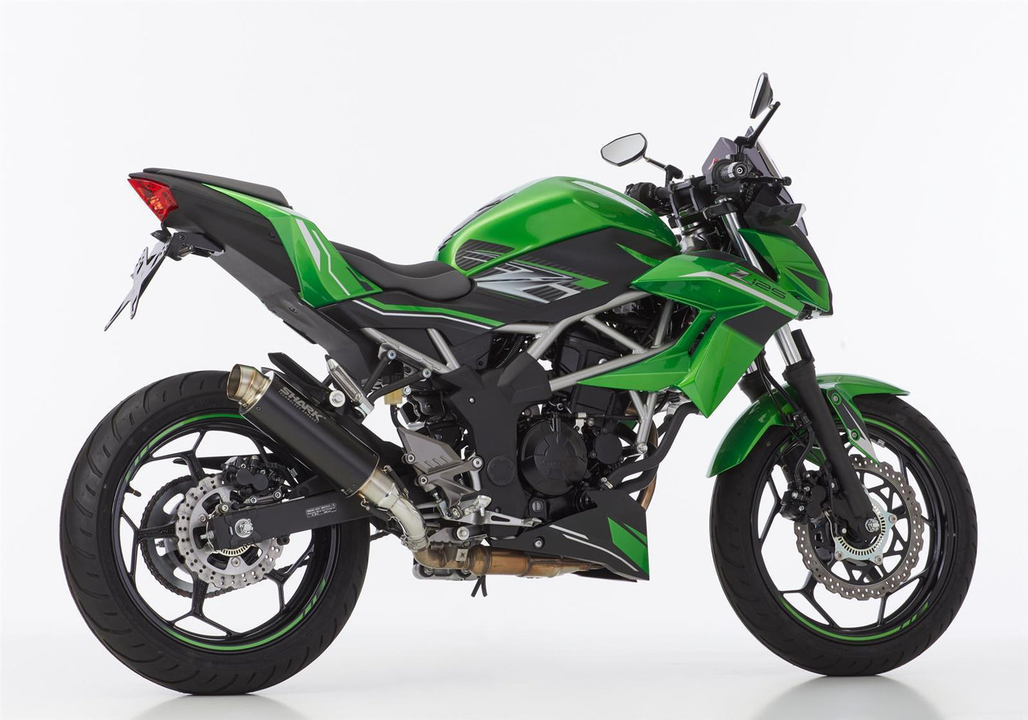SHARK SRC 4 Auspuff Super Short passend für Kawasaki Ninja 125 2019-2024 - Kama Bike Parts