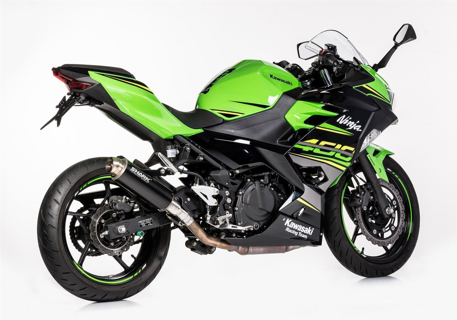 SHARK SRC 4 Auspuff Super Short passend für Kawasaki Ninja 400 2022-2024 - Kama Bike Parts